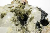 Diopside and Epidote Crystals on Calcite - Afghanistan #215166-1